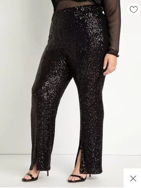 NWT ELOQUII Front Slit Sequin Pants